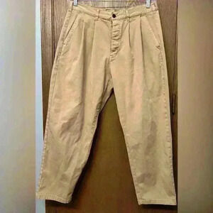 Denham Button Fly Pleated Pants - Size 34x27 - York Free Move Chino